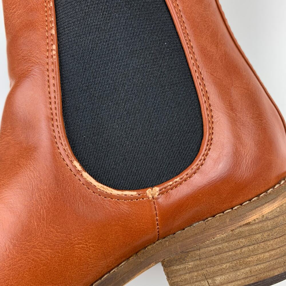 Arider Girl Heeled Chelsea Boots Brown Faux Leather Women's 6.5 - Picture 9 of 13